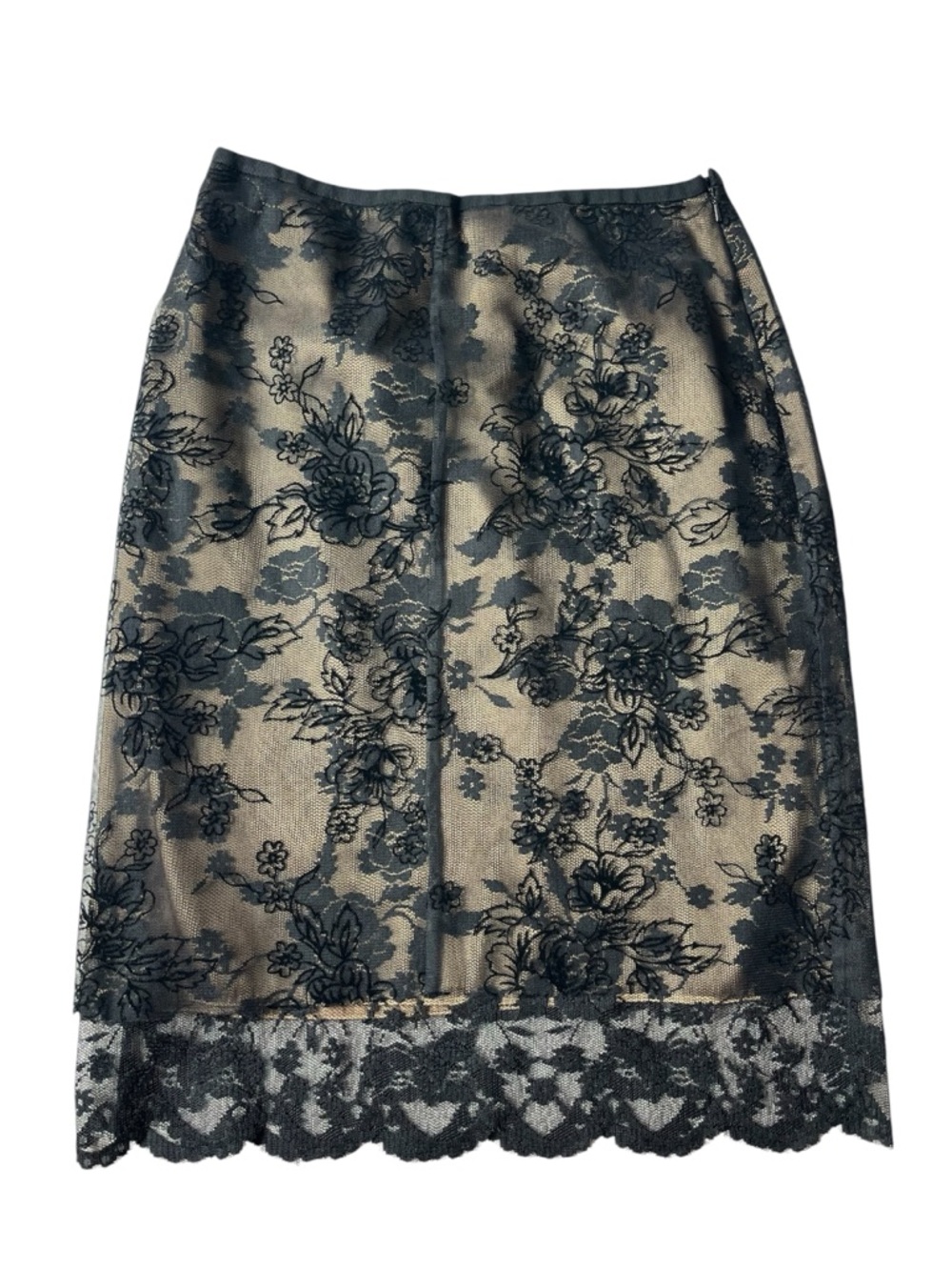 VINTAGE 90S EXPRESS BLACK LACE TIGHT MIDI SKIRT 3/4